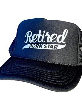 Retired PornStar Black Trucker Hat Funny Gifts Bachelor Bachelorette Party Fun